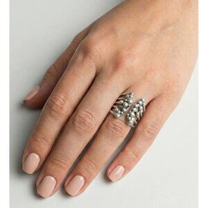 NWT Handmade Chanour Dewy Drop Statement Ring, Adjustable, 925 Silver-Plated